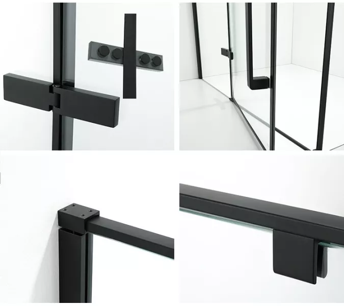 Душевой угол C1A  Ceruttispa без поддона (120x90x195), Цвет профиля: Черный, Выбрать размер: 120х90, изображение 11