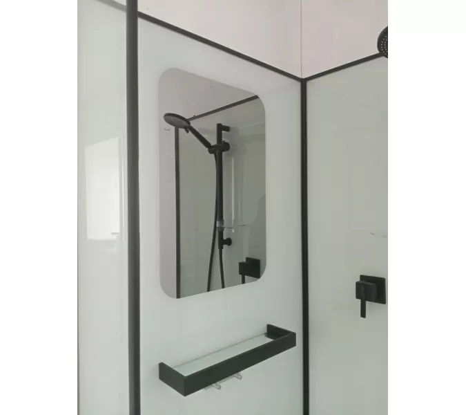 Кабина KORRA90B душевая без крыши Ceruttispa (90x90x205), Цвет профиля: Черный, Тип поддона: Низкий, изображение 12