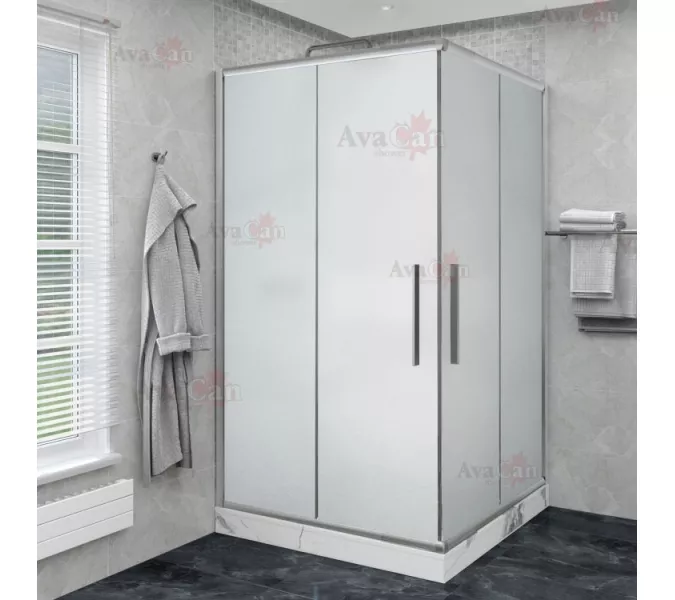 Душевой уголок AvaCan KС 80/100 MT, Цвет стекла: матовое, Цвет профиля: Хром, Выбрать размер: 80-90х80-90