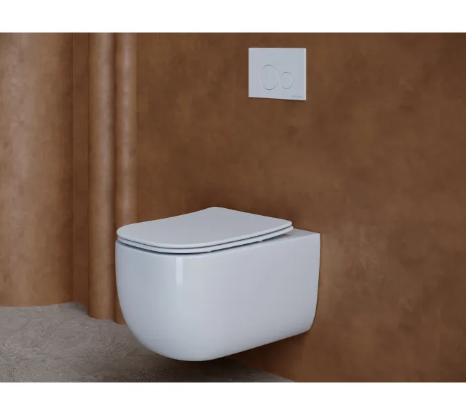 Подвесной унитаз CERAMICANOVA Noel Rimless, изображение 2