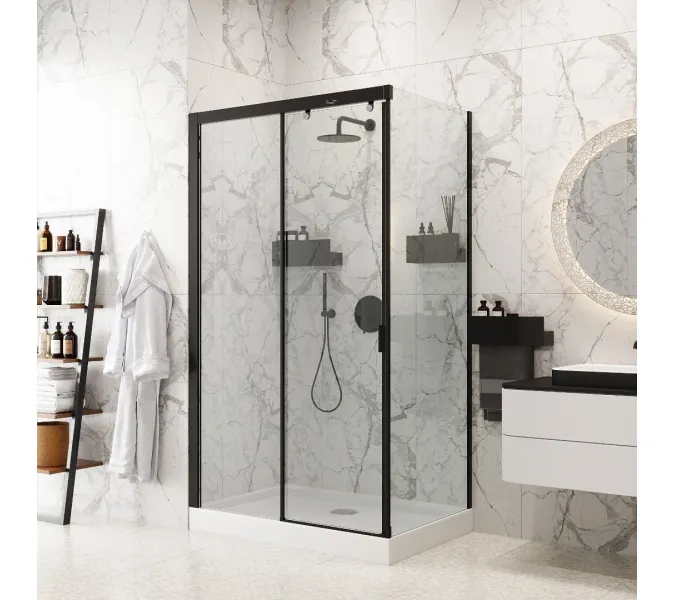 Душевой угол MARBELLA 120B L/R  Ceruttispa без поддона (80x120x190), Цвет профиля: Черный, Выбрать размер: 120х80, Ориентация: левая, изображение 2