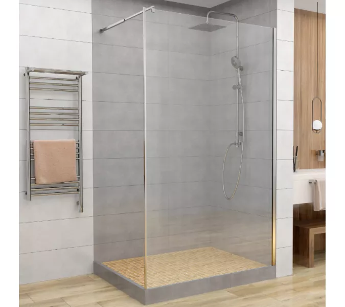 Душевая перегородка MC DTO, Цвет стекла: прозрачное, Цвет профиля: Хром, Выбрать размер: 980-1000