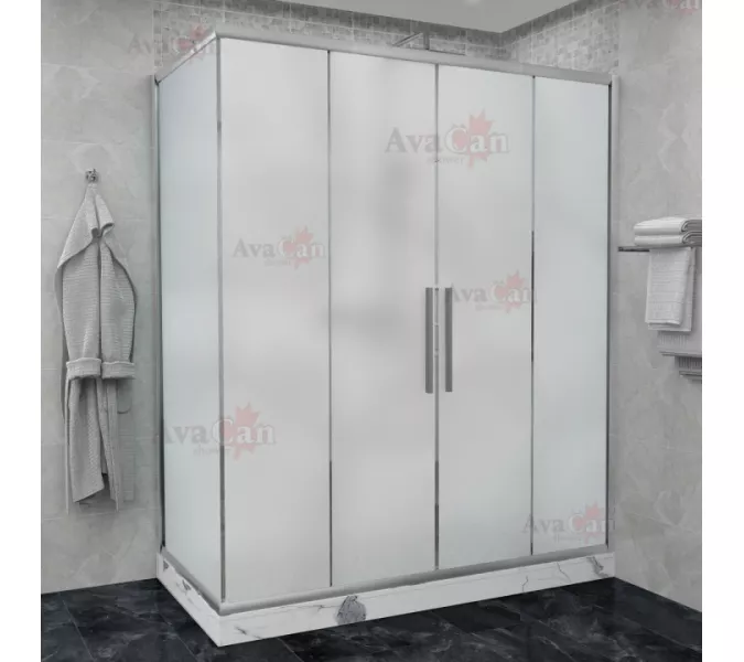 Душевой уголок AvaCan FC2 матовое/хром, Цвет стекла: матовое, Цвет профиля: Хром, Выбрать размер: 170-190х80