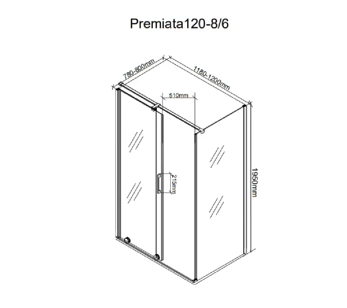 Душевой угол  PREMIATA B 120-8  Ceruttispa без поддона (90x120x195), Цвет профиля: Черный, Выбрать размер: 120х90, изображение 6