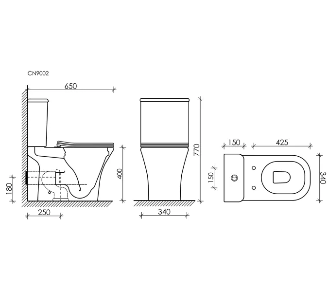 Напольный  унитаз с бачком CERAMICANOVA Alfa Rimless, изображение 9