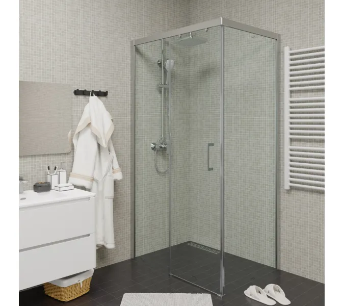 Душевой угол  VITO110-L/R Ceruttispa без поддона (80x110x195), Цвет профиля: Хром, Выбрать размер: 110х80, Ориентация: левая