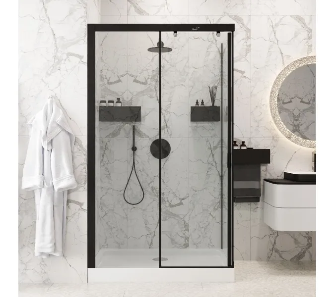 Душевой угол MARBELLA 120B L/R  Ceruttispa без поддона (80x120x190), Цвет профиля: Черный, Выбрать размер: 120х80, Ориентация: левая, изображение 3