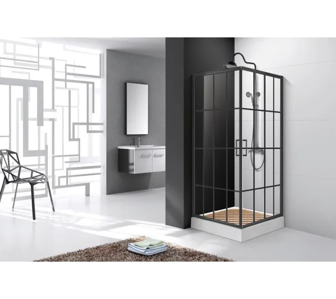 Душевой угол  MUZA90/120  Ceruttispa без поддона (90x90/80х120), Цвет профиля: Черный, Выбрать размер: 90х90, изображение 3