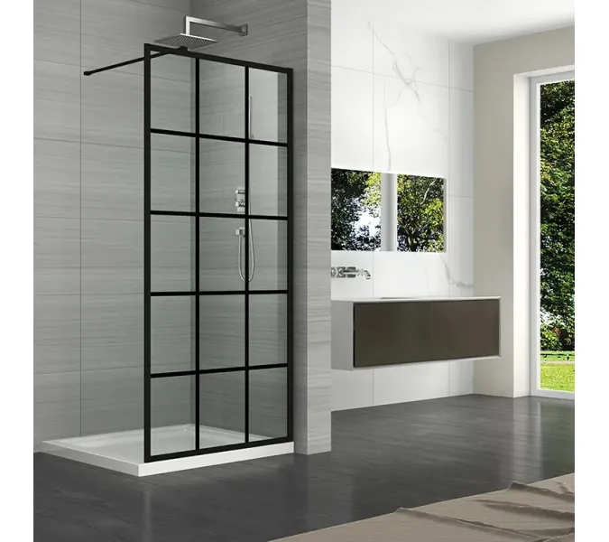 Душевая перегородка  MUZA T80/100 Ceruttispa без поддона (80x195), Цвет профиля: Черный, Выбрать размер: 80, изображение 3