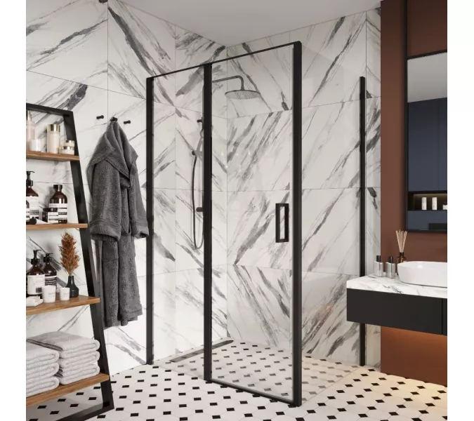 Душевой угол  VICTORIA120B Ceruttispa без поддона (90x120x195), Цвет профиля: Черный, Выбрать размер: 120х90