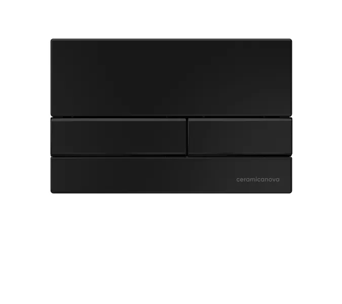 Система инсталляции для унитазов CERAMICANOVA Envision с кнопкой смыва Flat и креплениями, Внешний вид: кнопка цвет Черный, изображение 2