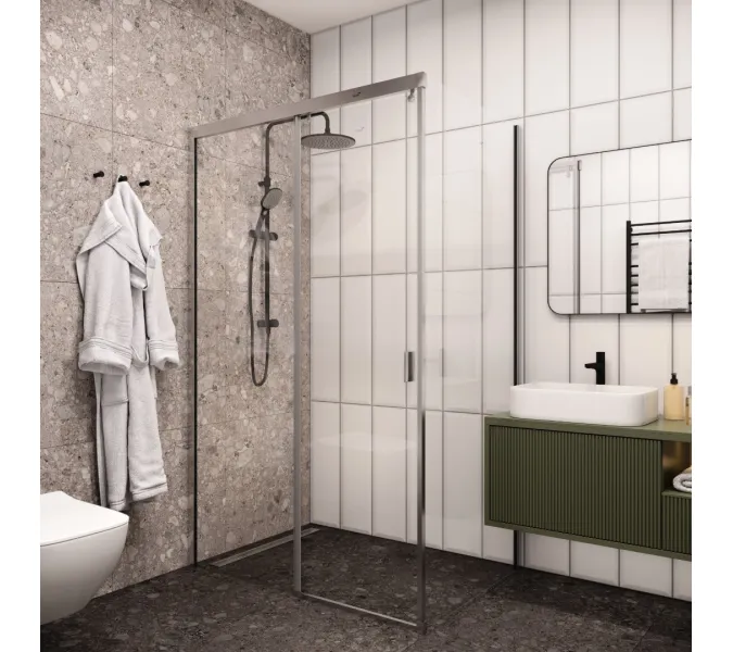 Душевой угол  MARBELLA 120 L/R  Ceruttispa без поддона (80x120x190), Цвет профиля: Хром, Выбрать размер: 120х80, Ориентация: левая