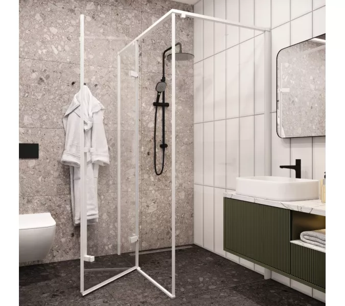 Душевой угол  C1AW  Ceruttispa без поддона (120x90x195), Цвет профиля: Белый, Выбрать размер: 120х90, изображение 3