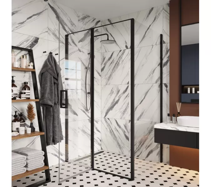 Душевой угол  VICTORIA120B Ceruttispa без поддона (90x120x195), Цвет профиля: Черный, Выбрать размер: 120х90, изображение 2