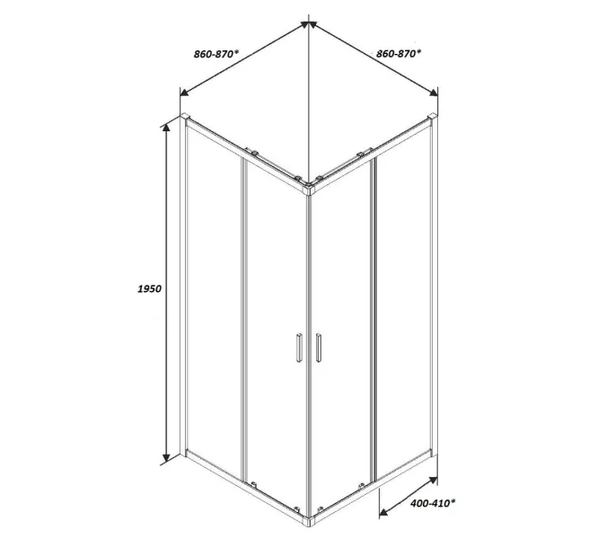 Душевой угол  MUZA90/120  Ceruttispa без поддона (90x90/80х120), Цвет профиля: Черный, Выбрать размер: 90х90, изображение 4