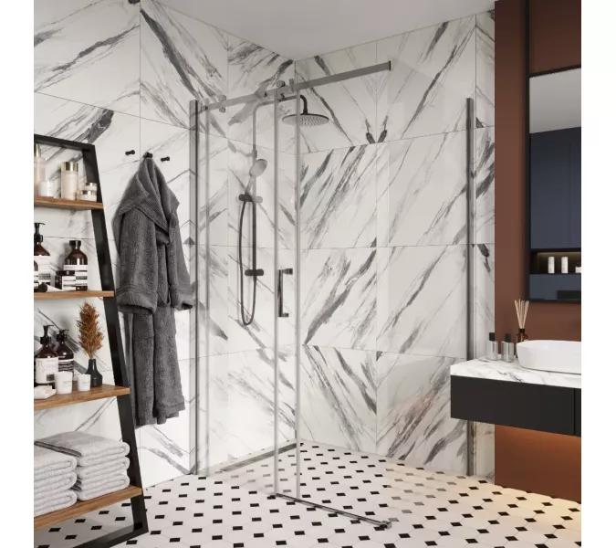 Душевой угол  CEZA'S120  Ceruttispa без поддона (90x120x195), Цвет профиля: Хром, Выбрать размер: 120х90, изображение 2