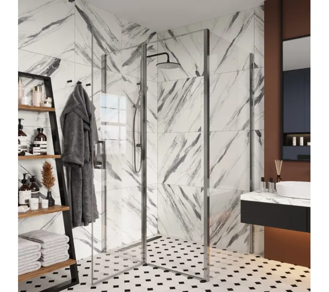 Душевой угол  VICTORIA120  Ceruttispa без поддона (90x120x195), Цвет профиля: Хром, Выбрать размер: 120х90, изображение 2