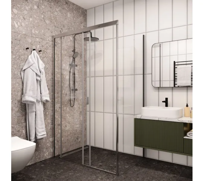 Душевой угол  MARBELLA 120 L/R  Ceruttispa без поддона (80x120x190), Цвет профиля: Хром, Выбрать размер: 120х80, Ориентация: левая, изображение 3