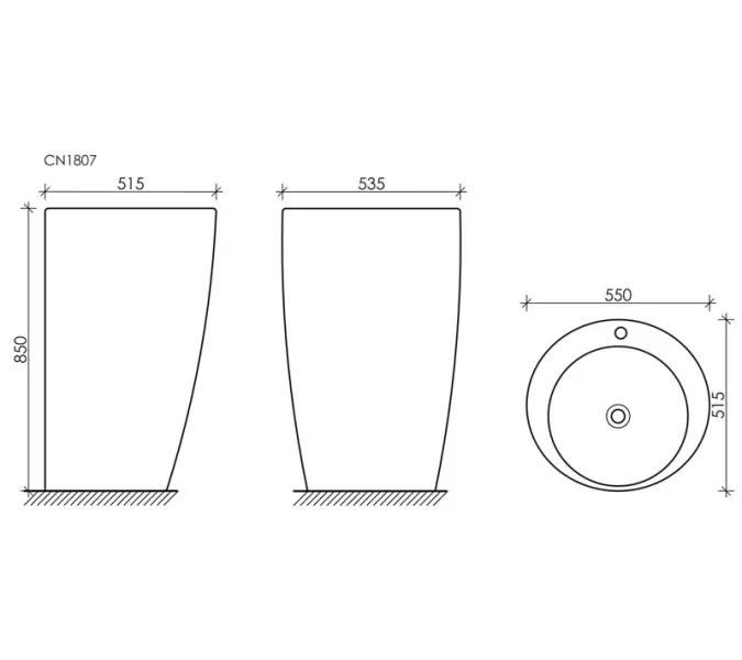 Умывальник-моноблок CERAMICANOVA  CN1807, изображение 6