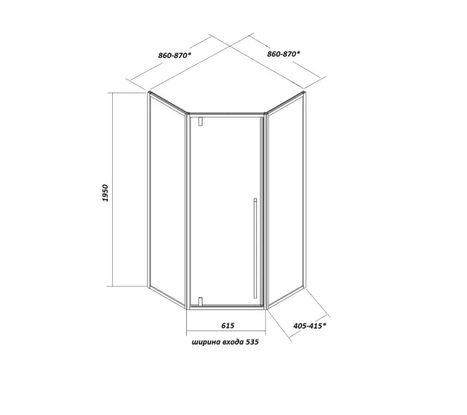 Душевой угол  C3AB  Ceruttispa без поддона (90x90x195), Цвет стекла: тонированное, Цвет профиля: Черный, Выбрать размер: 90х90, изображение 6