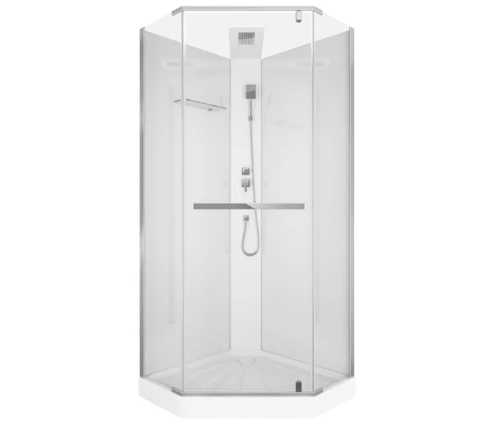 Кабина CHIKA901T душевая без крыши Ceruttispa (90x90x215-225), Цвет профиля: Хром, Тип поддона: Низкий, изображение 3