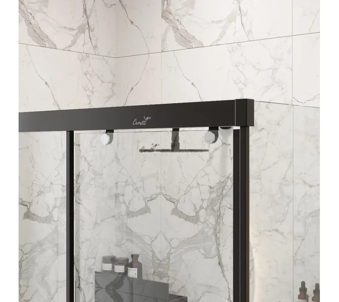 Душевой угол MARBELLA 120B L/R  Ceruttispa без поддона (80x120x190), Цвет профиля: Черный, Выбрать размер: 120х80, Ориентация: левая, изображение 5