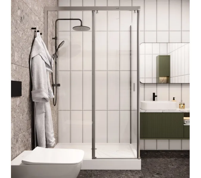 Душевой угол  MARBELLA 120 L/R  Ceruttispa без поддона (80x120x190), Цвет профиля: Хром, Выбрать размер: 120х80, Ориентация: левая, изображение 4