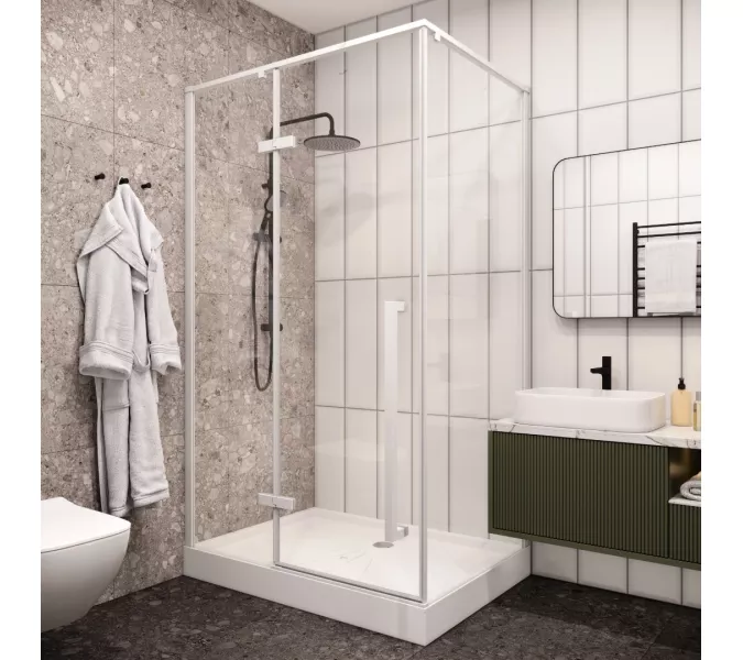 Душевой угол  C1AW  Ceruttispa без поддона (120x90x195), Цвет профиля: Белый, Выбрать размер: 120х90, изображение 4