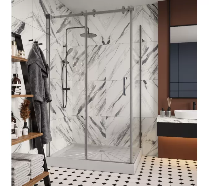 Душевой угол  CEZA'S120  Ceruttispa без поддона (90x120x195), Цвет профиля: Хром, Выбрать размер: 120х90, изображение 3