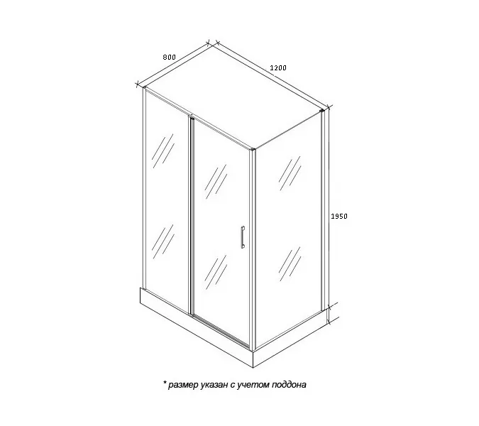 Душевой угол  VICTORIA120  Ceruttispa без поддона (90x120x195), Цвет профиля: Хром, Выбрать размер: 120х90, изображение 7