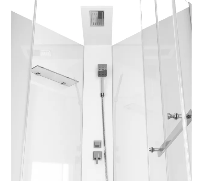 Кабина CHIKA901T душевая без крыши Ceruttispa (90x90x215-225), Цвет профиля: Хром, Тип поддона: Низкий, изображение 4