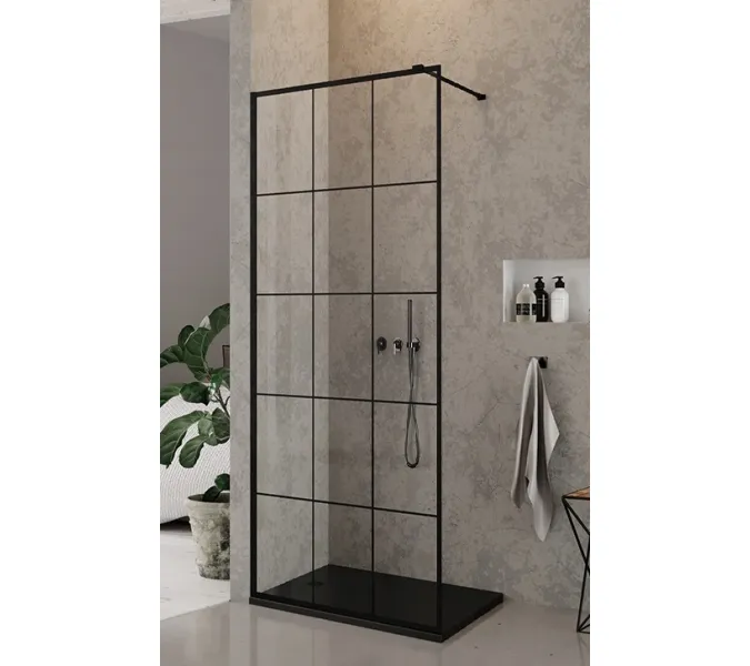 Душевая перегородка  MUZA T80/100 Ceruttispa без поддона (80x195), Цвет профиля: Черный, Выбрать размер: 80, изображение 5