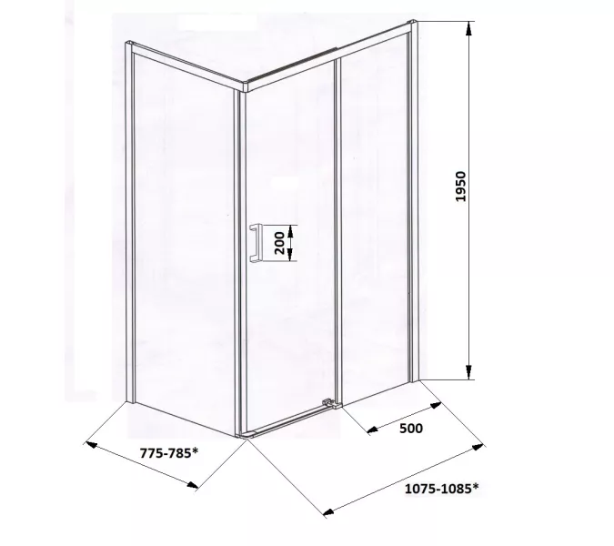 Душевой угол  VITO110B-L/R  Ceruttispa без поддона (80x110x195), Цвет профиля: Черный, Выбрать размер: 110х80, Ориентация: левая, изображение 8