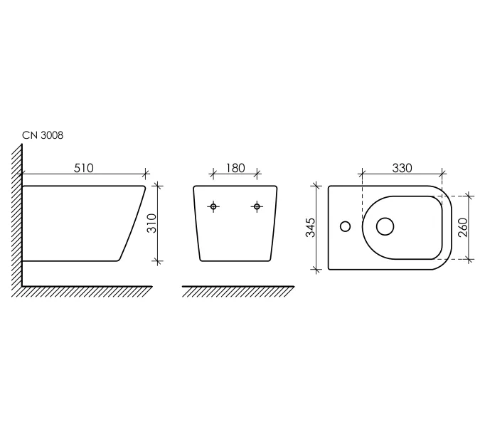 Подвесное биде CERAMICANOVA Metric, изображение 9