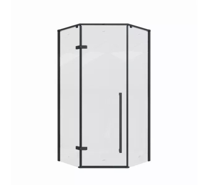 Душевой угол C2A  Ceruttispa без поддона (100x100x195), Цвет стекла: прозрачное, Цвет профиля: Черный, Выбрать размер: 100х100, изображение 6
