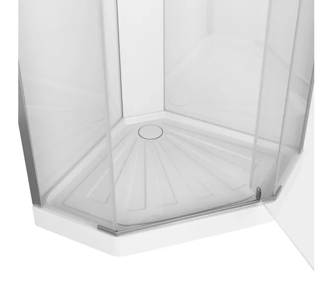 Кабина CHIKA901T душевая без крыши Ceruttispa (90x90x215-225), Цвет профиля: Хром, Тип поддона: Низкий, изображение 5