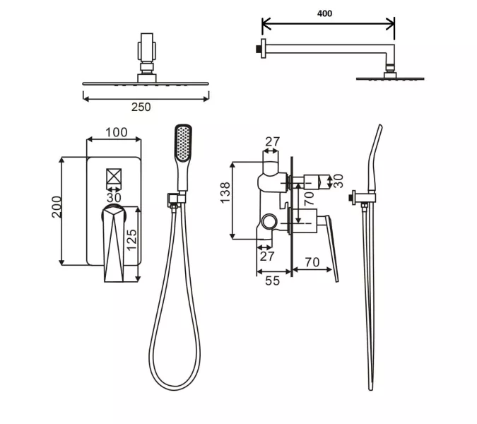 Душевая система встраиваемая Boheme VENTURO 374-W-2, изображение 2
