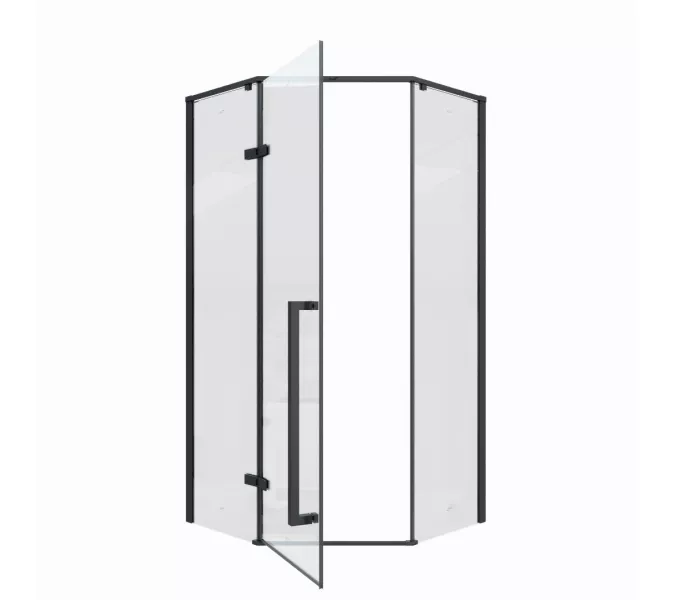 Душевой угол C2A  Ceruttispa без поддона (100x100x195), Цвет стекла: прозрачное, Цвет профиля: Черный, Выбрать размер: 100х100, изображение 7