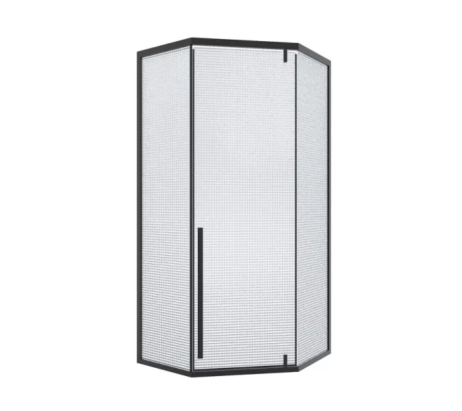 Душевой угол  C3ABD  Ceruttispa без поддона (90x90x195), Цвет стекла: рифленое, Цвет профиля: Черный, Выбрать размер: 90х90, изображение 6