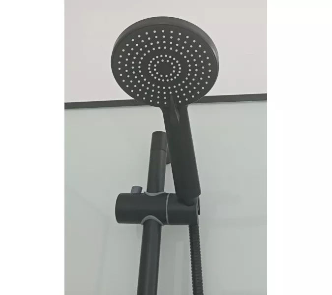 Кабина KORRA90B душевая без крыши Ceruttispa (90x90x205), Цвет профиля: Черный, Тип поддона: Низкий, изображение 9