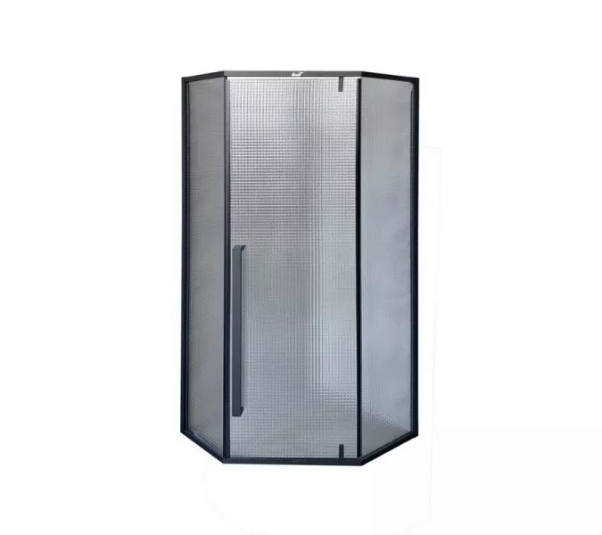 Душевой угол  C3ABD  Ceruttispa без поддона (90x90x195), Цвет стекла: рифленое, Цвет профиля: Черный, Выбрать размер: 90х90, изображение 8