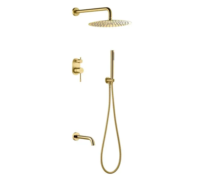 Душевая система встраиваемая  Boheme UNO 464-2-G золото глянцевая, Выбрать цвет: Золото