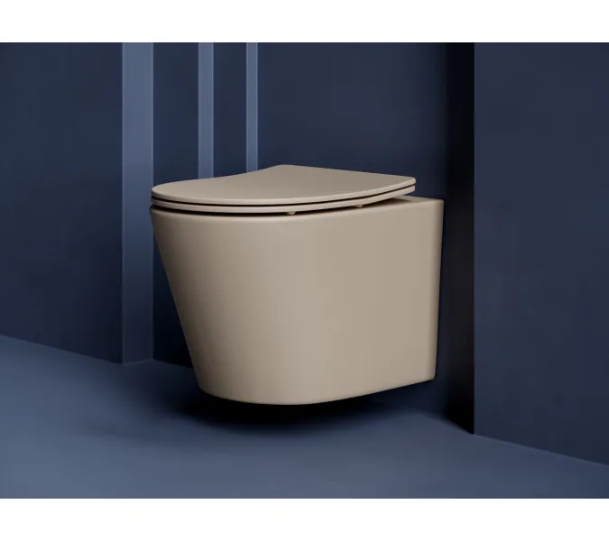 Подвесной унитаз CERAMICANOVA Balearica Rimless (цвет Капучино Матовый), Выбрать цвет: Капучино матовый, изображение 2