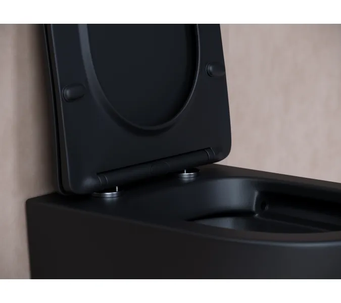 Подвесной унитаз CERAMICANOVA Balearica Rimless (цвет Черный Матовый), Выбрать цвет: Черный матовый, изображение 6