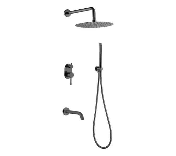 Душевая система встраиваемая   Boheme UNO 464-2-SGM антрацит глянец глянцевая, Выбрать цвет: Антрацит