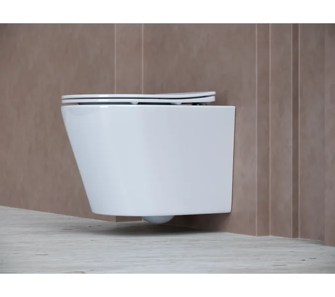 Подвесной унитаз CERAMICANOVA  Balearica  Rimless, Выбрать цвет: Белый, изображение 4