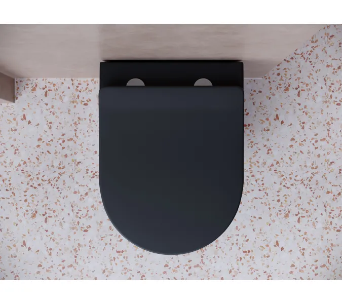 Подвесной унитаз CERAMICANOVA Balearica Rimless (цвет Черный Матовый), Выбрать цвет: Черный матовый, изображение 4