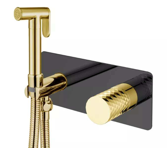 Душ  гигиенический Boheme STICK DIAMOND 127-BG, Выбрать цвет: Золото/черный