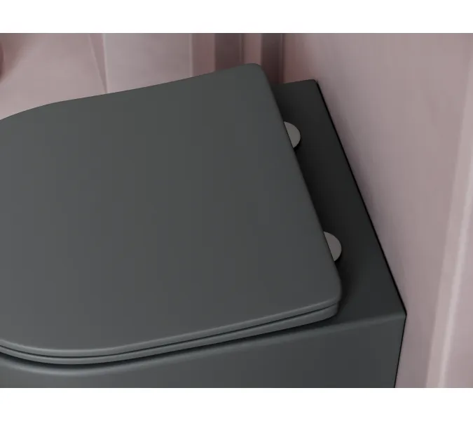 Подвесной унитаз CERAMICANOVA Balearica Rimless (цвет Темный антрацит матовый), Выбрать цвет: Темный антрацит матовый, изображение 5