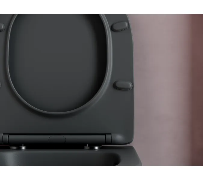 Подвесной унитаз CERAMICANOVA Balearica Rimless (цвет Темный антрацит матовый), Выбрать цвет: Темный антрацит матовый, изображение 7